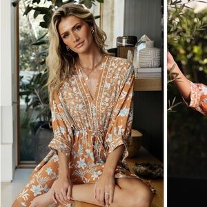 Baltic Born Floral Mini Dress in Orange and White